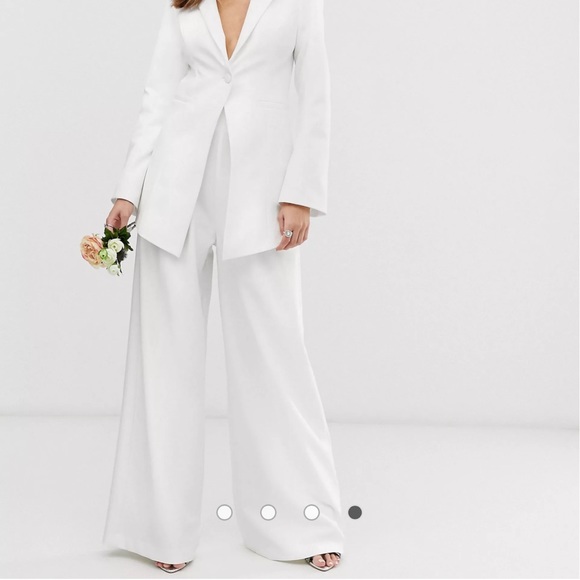 ASOS Jackets & Coats White Pant Suit Asos Bridal Poshmark